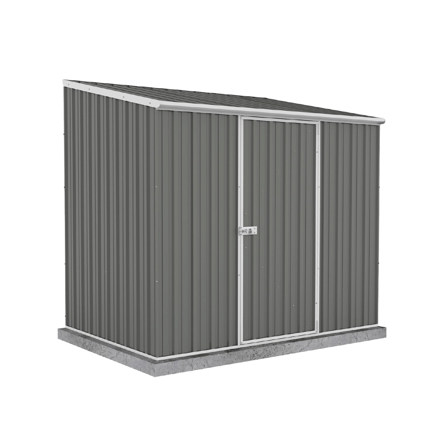 Palram Absco | 7.5x5x7 ft Single Door Space Saver Metal Garden Shed - Woodland Gray - AB1108