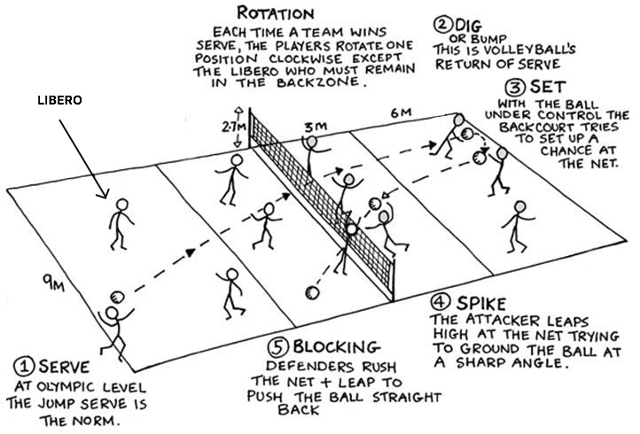 Liberos must possess the ability and skills to play in any position, as they may be put into any position at any given time during a game.