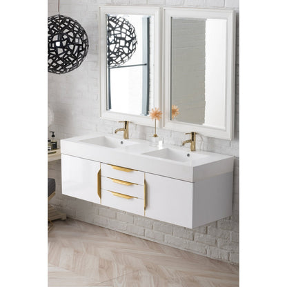 James Martin Vanities Mercer Island 59" Double Vanity - 389-V59D-AGR-G-DGG