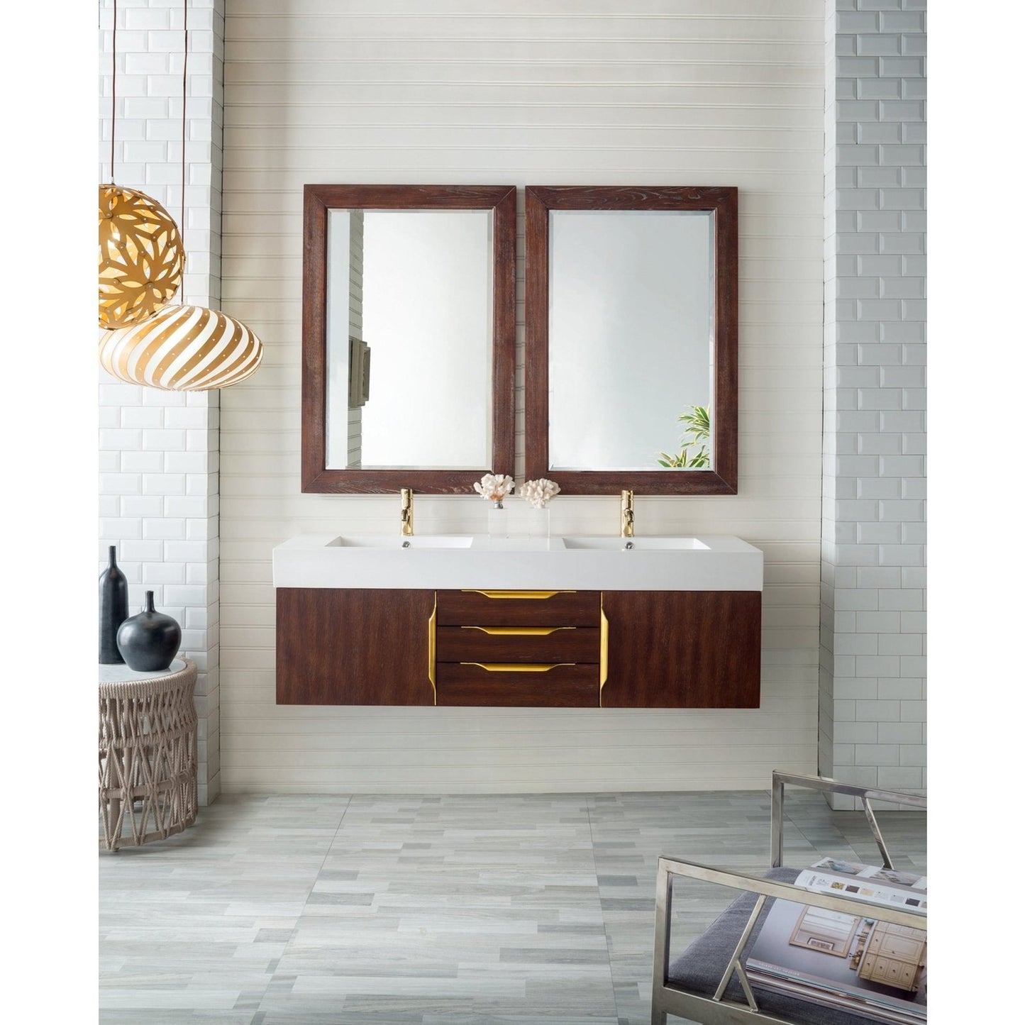 James Martin Vanities Mercer Island 59" Double Vanity - 389-V59D-AGR-G-DGG
