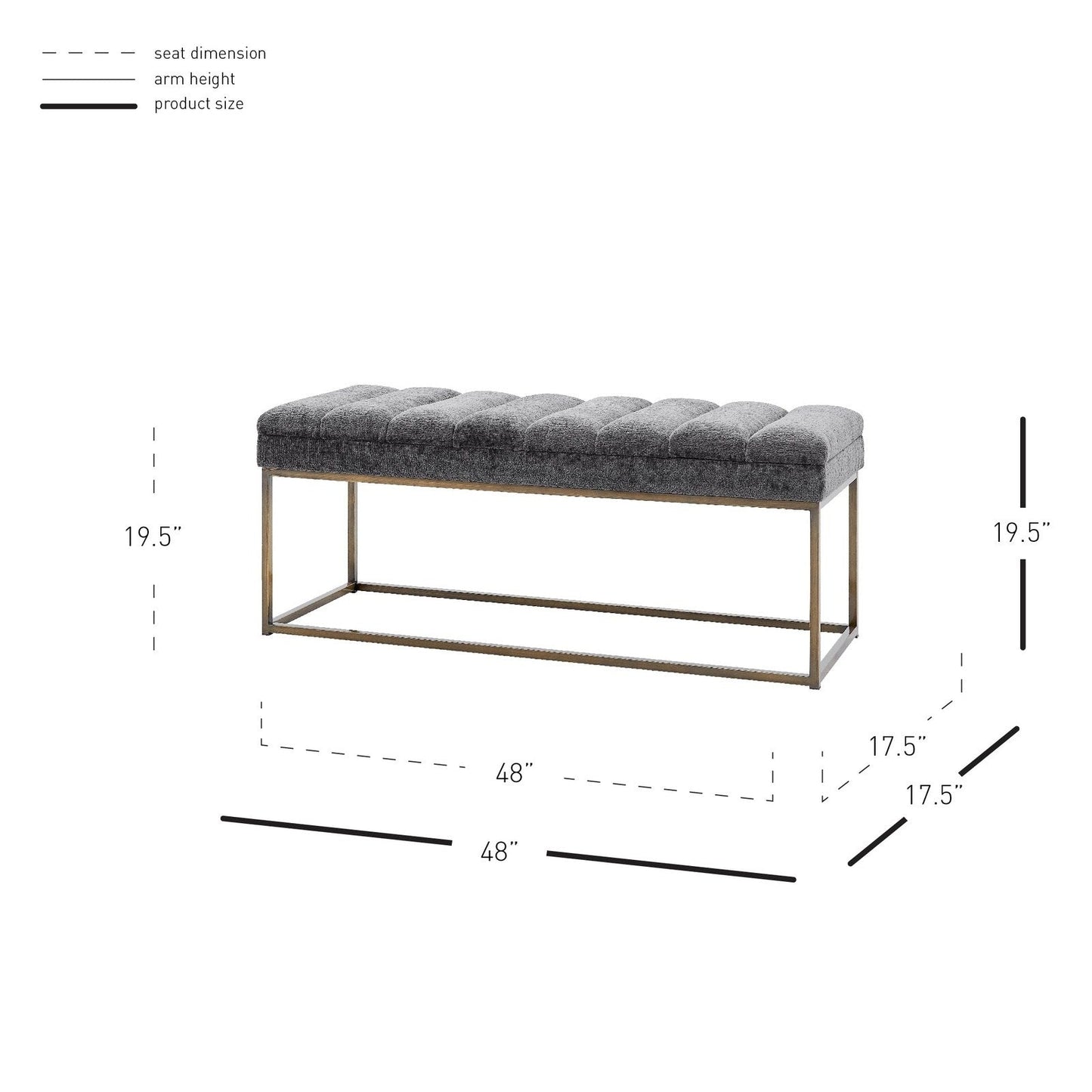 New Pacific Direct Darius KD Fabric Bench -  1600080-568