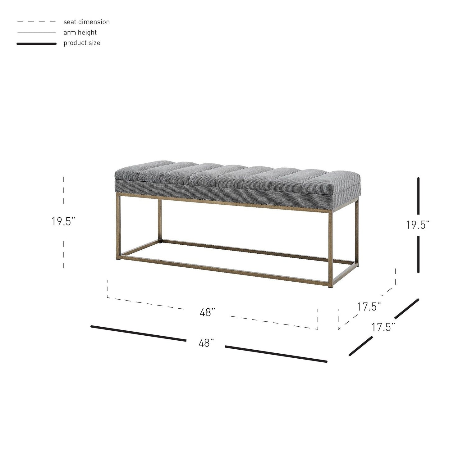 New Pacific Direct Darius KD Fabric Bench -  1600082-570