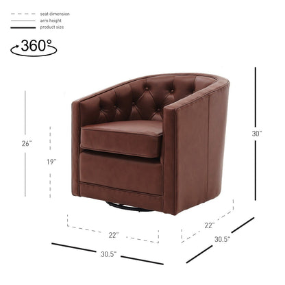 New Pacific Direct Walsh Top Grain Leather Swivel Chair -  1900153-426