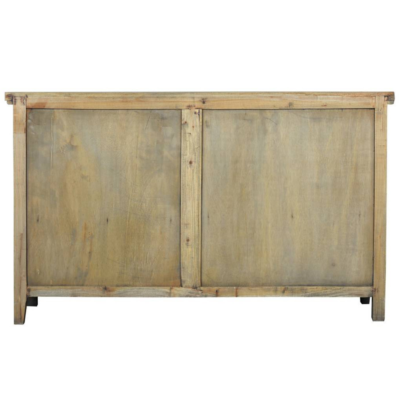 Sunset Trading Cottage 58" Shutter Door Credenza | Driftwood Brown Solid Wood Sideboard | Fully Assembled Console CC-CAB163S-DW - CC-CAB163S-DW