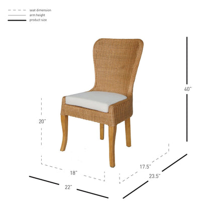 New Pacific Direct Sophie Rattan Dining Chair, (Set of 2)  - 2400014