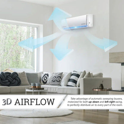 Pioneer Diamante Pro Series 9,000 BTU 19 SEER2 Ductless Mini-Split Air Conditioner Inverter+ Heat Pump Full Set 230V with 16 Ft. Kit - WYT009GLFI19RL