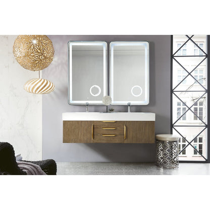 James Martin Vanities Mercer Island 59" Double Vanity - 389-V59D-AGR-G-DGG