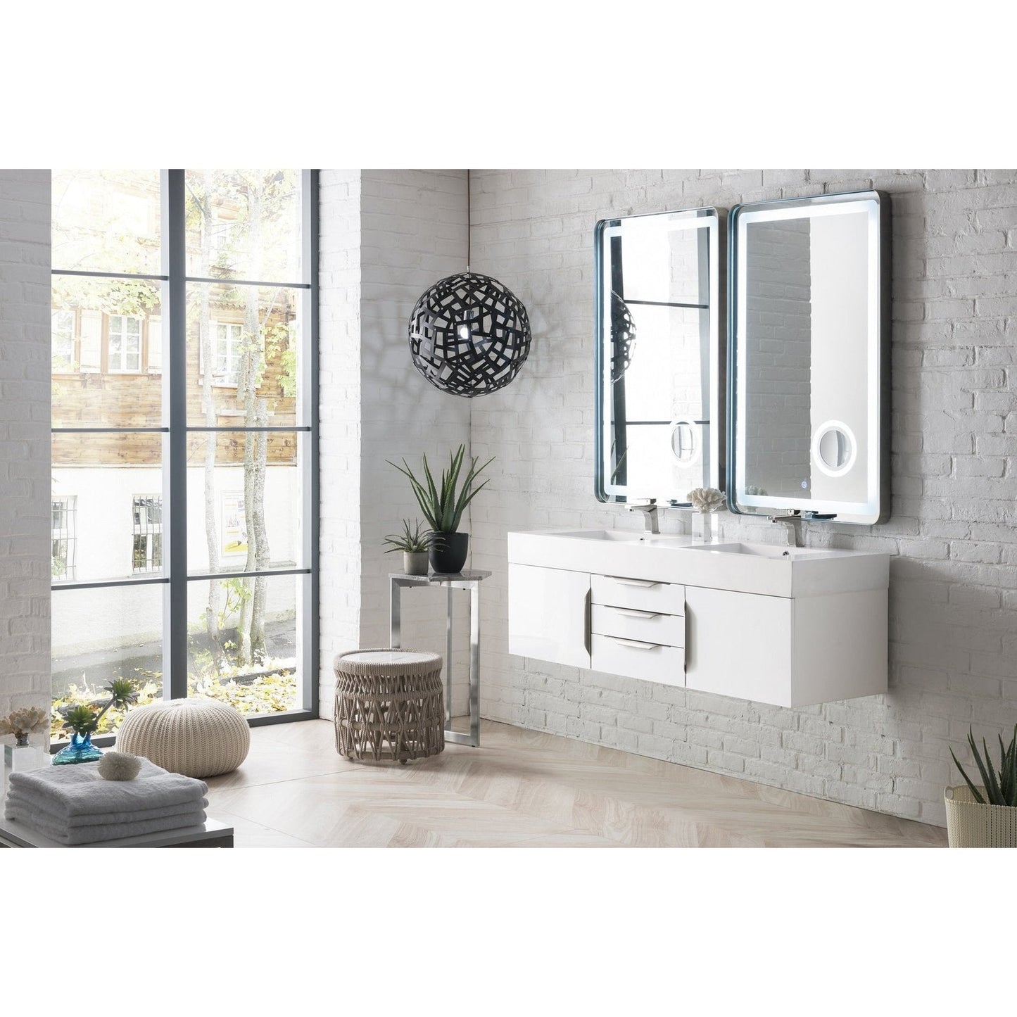 James Martin Vanities Mercer Island 59" Double Vanity - 389-V59D-AGR-G-DGG