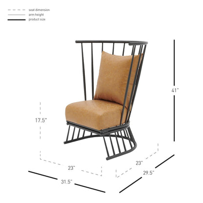 New Pacific Direct Jupiter KD PU Metal Accent Chair  - 9300119-309