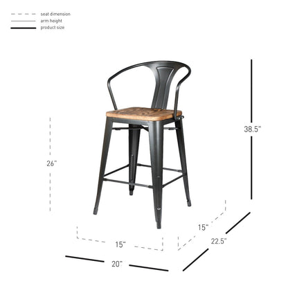 New Pacific Direct Metropolis Metal Counter Stool, (Set of 4)  - 938541-GM