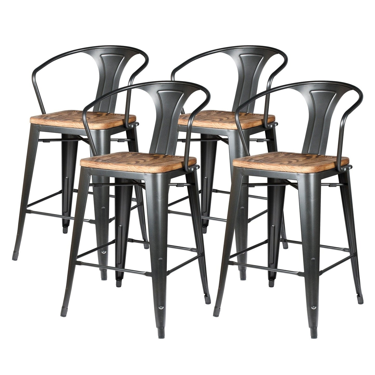 New Pacific Direct Metropolis Metal Counter Stool, (Set of 4)  - 938541-GM