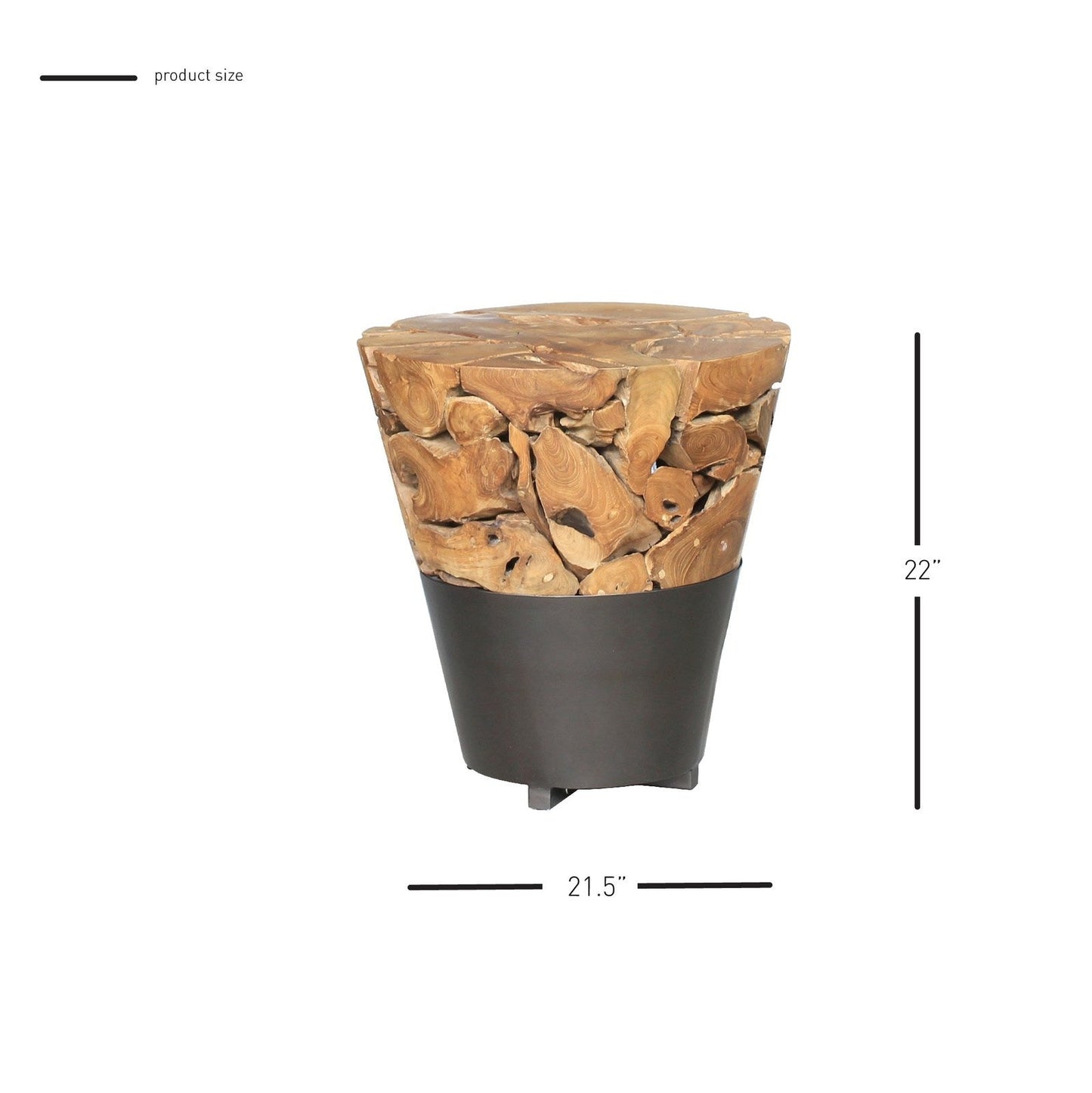 New Pacific Direct Bruno Recycled Teak Root Side/ End Table 9600036 - 9600036
