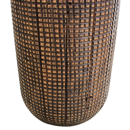 New Pacific Direct Atalia Recycled Teak Root Side/ End Table w/ Steel Tray Top 9600044 - 9600044