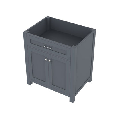 Alya Bath Norwalk 30" Single Gray Freestanding Bathroom Vanity With Brushed Nickel Edge Handles - HE-101-30-G
