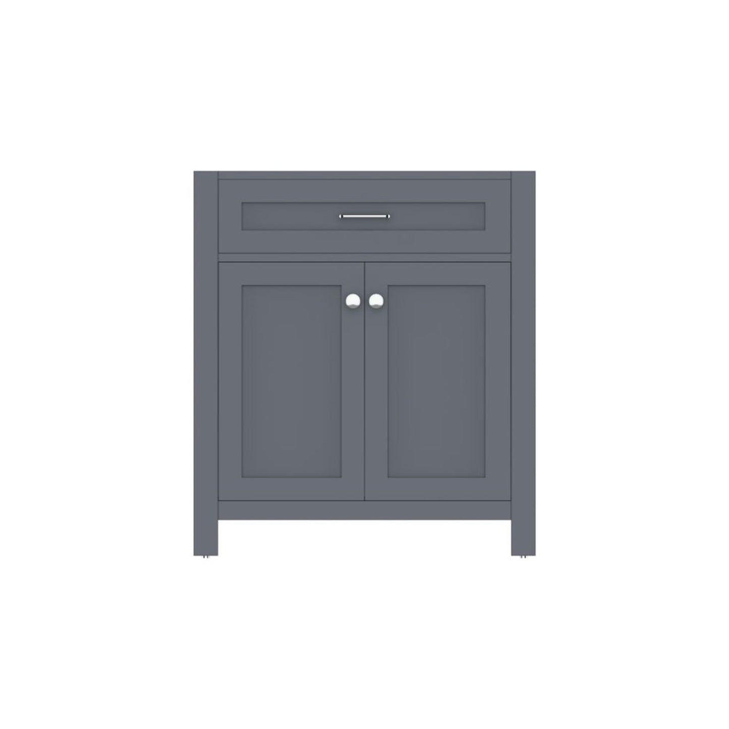 Alya Bath Norwalk 30" Single Gray Freestanding Bathroom Vanity With Brushed Nickel Edge Handles - HE-101-30-G