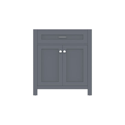Alya Bath Norwalk 30" Single Gray Freestanding Bathroom Vanity With Brushed Nickel Edge Handles - HE-101-30-G