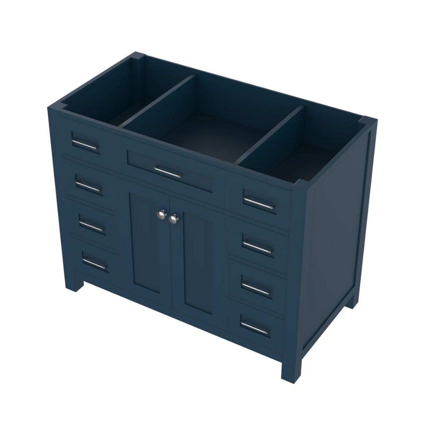 Alya Bath Norwalk 42" Single Blue Freestanding Bathroom Vanity With Brushed Nickel Edge Handles - HE-101-42-B