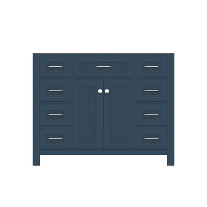Alya Bath Norwalk 42" Single Blue Freestanding Bathroom Vanity With Brushed Nickel Edge Handles - HE-101-42-B