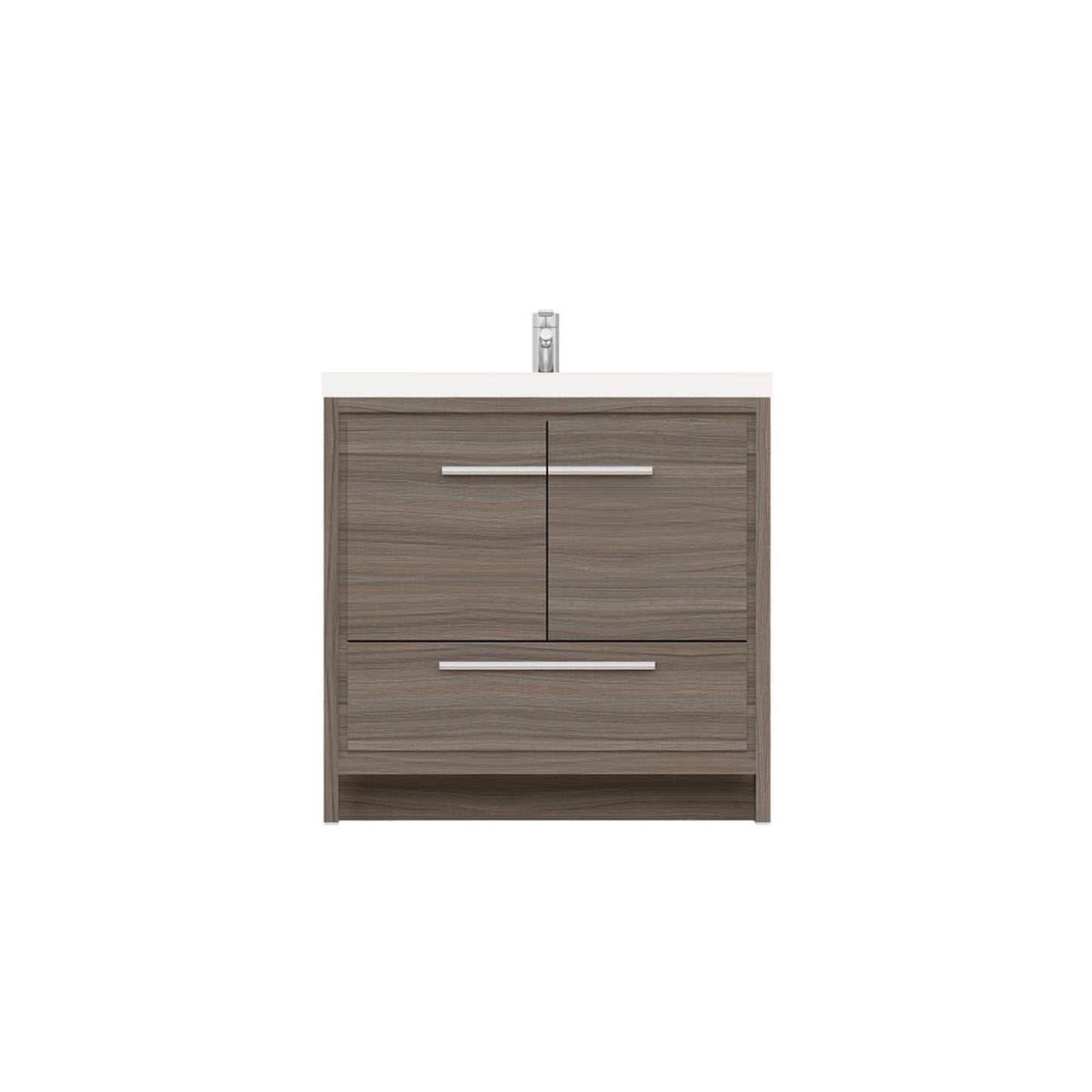 Alya Bath Sortino 36" Single Gray Modern Freestanding  Bathroom Vanity With Acrylic Top and Integrated  Sink - AB-MD636-G