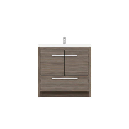 Alya Bath Sortino 36" Single Gray Modern Freestanding  Bathroom Vanity With Acrylic Top and Integrated  Sink - AB-MD636-G