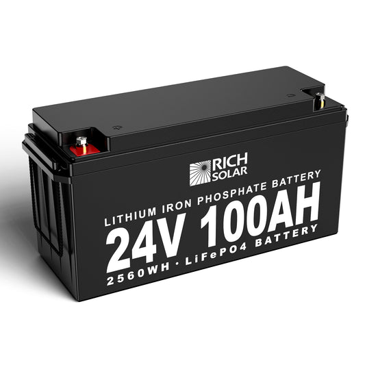 24V 100Ah LiFePO4 Lithium Iron Phosphate Battery