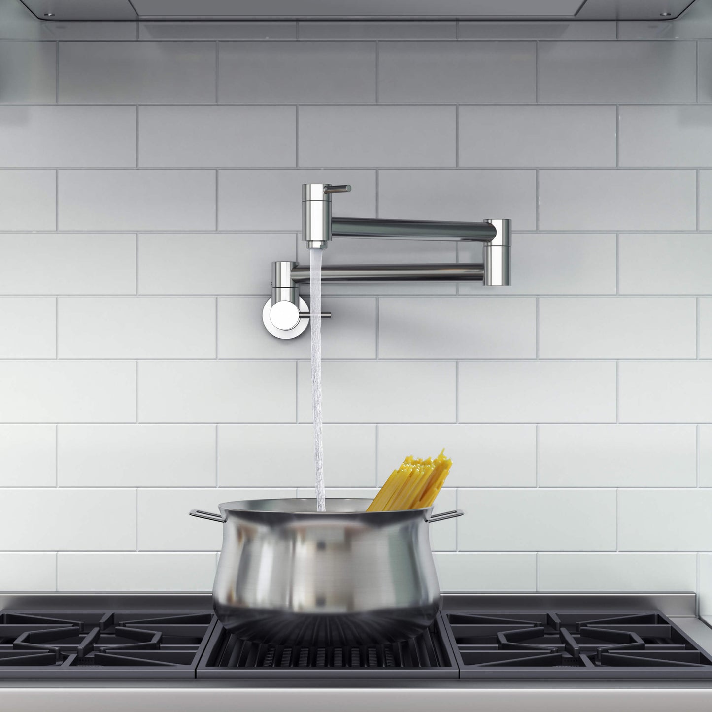 Kibi Circular Kitchen Pot Filler In Chrome Finish - KPF601CH