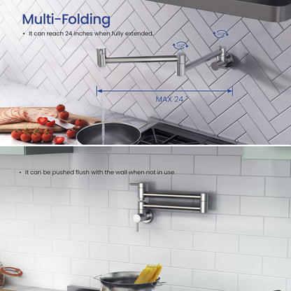 Kibi Circular Kitchen Pot Filler In Chrome Finish - KPF601CH