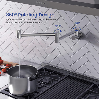 Kibi Circular Kitchen Pot Filler In Chrome Finish - KPF601CH