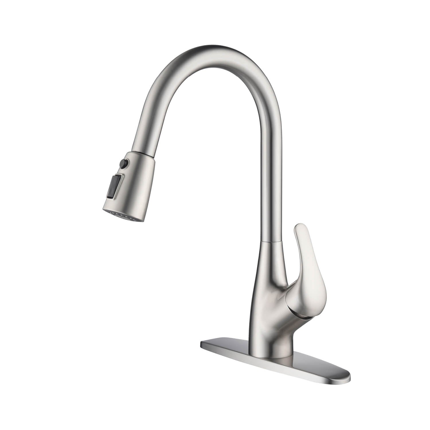 Kibi Single Handle Pull Down Kitchen Faucet In Brushed Nickel Finish - F101BN