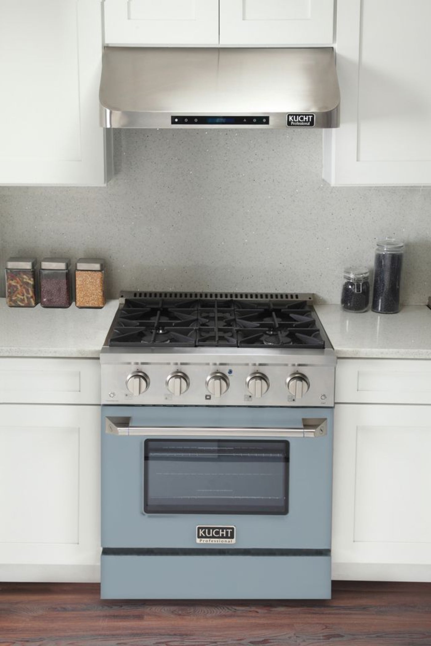Kucht 30 Inch Professional KNG Series Natural Gas Stainless Steel Range with Light Blue Door - KNG301-LB