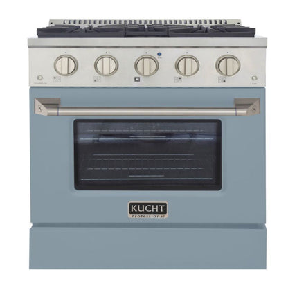 Kucht 30 Inch Professional KNG Series Natural Gas Stainless Steel Range with Light Blue Door - KNG301-LB