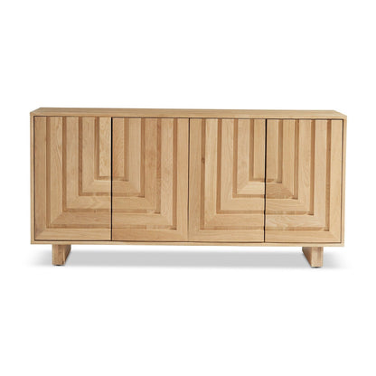 Union Home Array Oak Wood Sideboard In Natural Oil Finish  - LVR00619