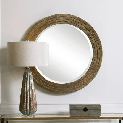 Uttermost Relic Aged Gold Round Mirror 09647