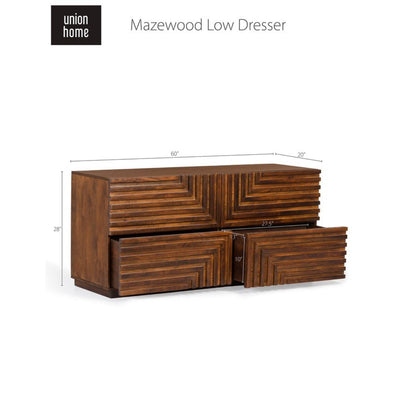 Union Home Maze Wood Low Dresser -  BDM00047
