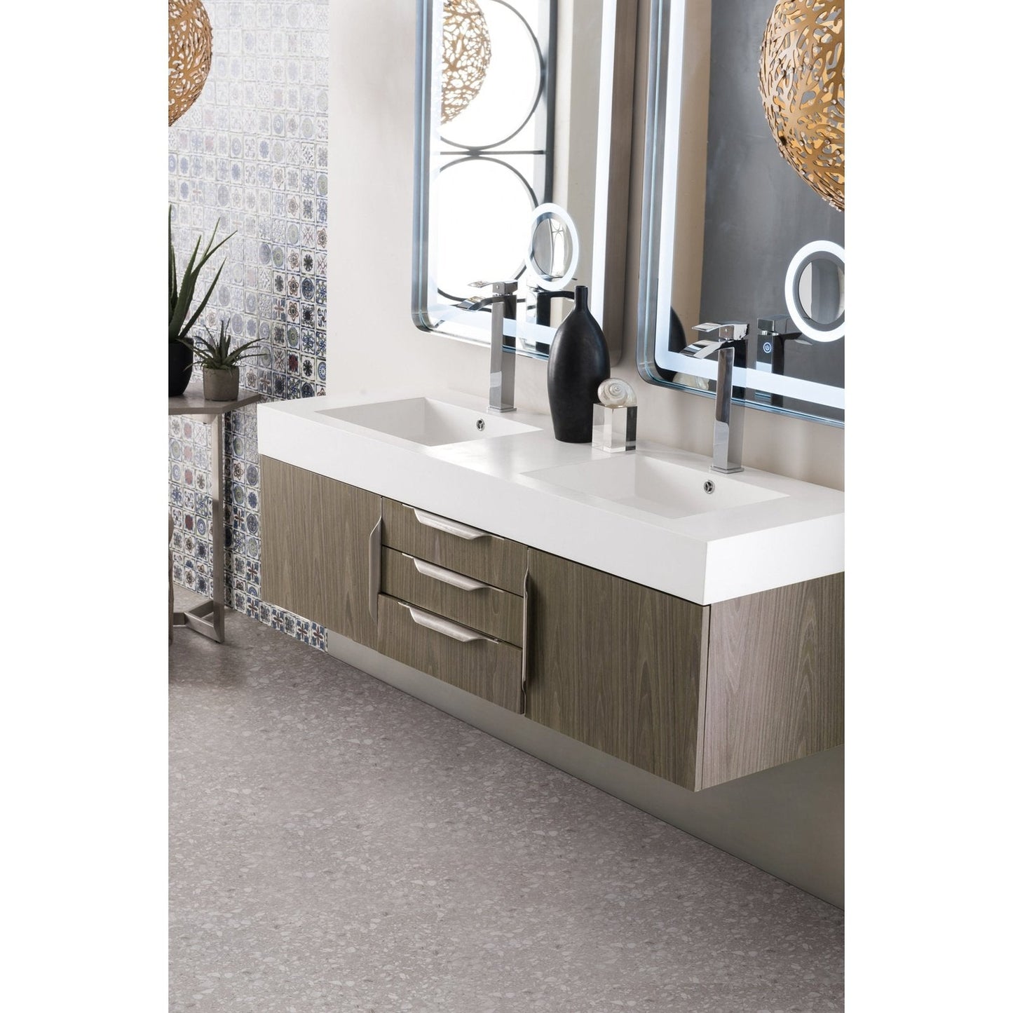 James Martin Vanities Mercer Island 59" Double Vanity - 389-V59D-AGR-G-DGG