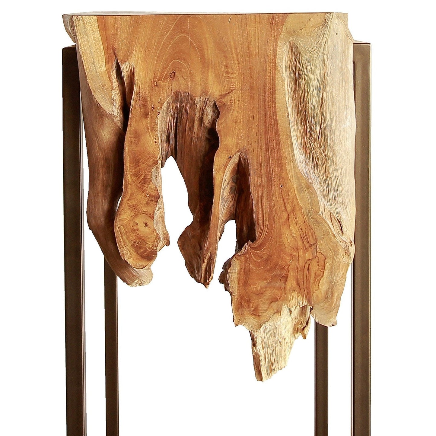 New Pacific Direct Jansen Reclaimed Teak Root High Side/ End Table, Natural  - 9600028