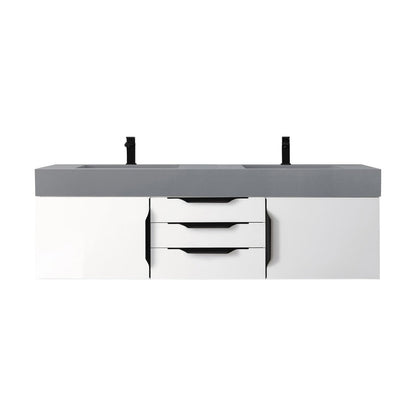 James Martin Vanities Mercer Island 59" Double Vanity - 389-V59D-AGR-G-DGG