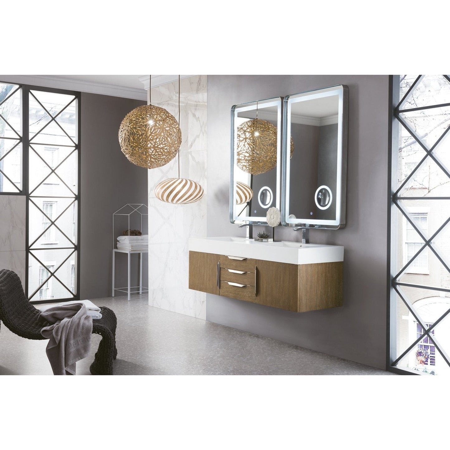 James Martin Vanities Mercer Island 59" Double Vanity - 389-V59D-AGR-G-DGG