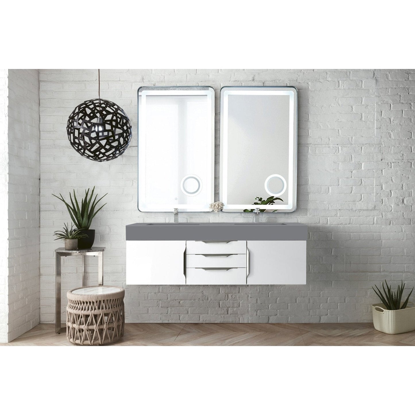 James Martin Vanities Mercer Island 59" Double Vanity - 389-V59D-AGR-G-DGG