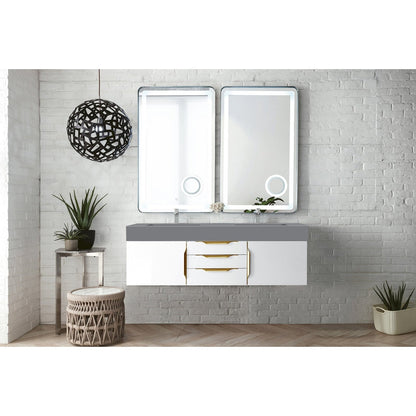 James Martin Vanities Mercer Island 59" Double Vanity - 389-V59D-AGR-G-DGG