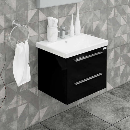 Casa Mare Elke 24" Bathroom Vanity and Ceramic Sink Combo with LED Mirror - Elke60GB-24