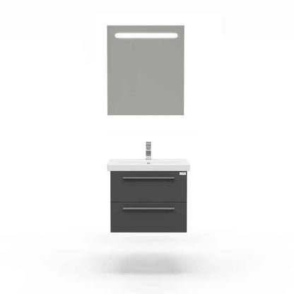 Casa Mare Elke 24" Bathroom Vanity and Ceramic Sink Combo with LED Mirror - Elke60GB-24