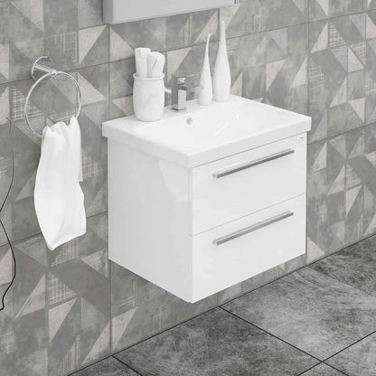 Casa Mare Elke 24" Bathroom Vanity and Ceramic Sink Combo with LED Mirror - Elke60GB-24