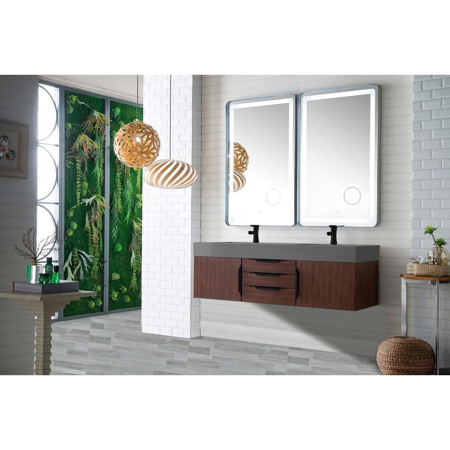 James Martin Vanities Mercer Island 59" Double Vanity - 389-V59D-AGR-G-DGG