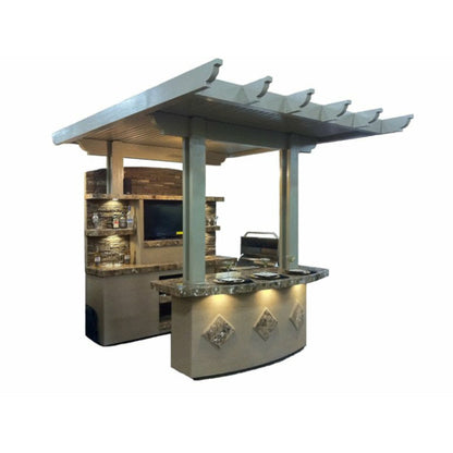 KoKoMo St. Croix Outdoor Kitchen With Built In BBQ Grill and 10x10 Patio Cover - STCROIX