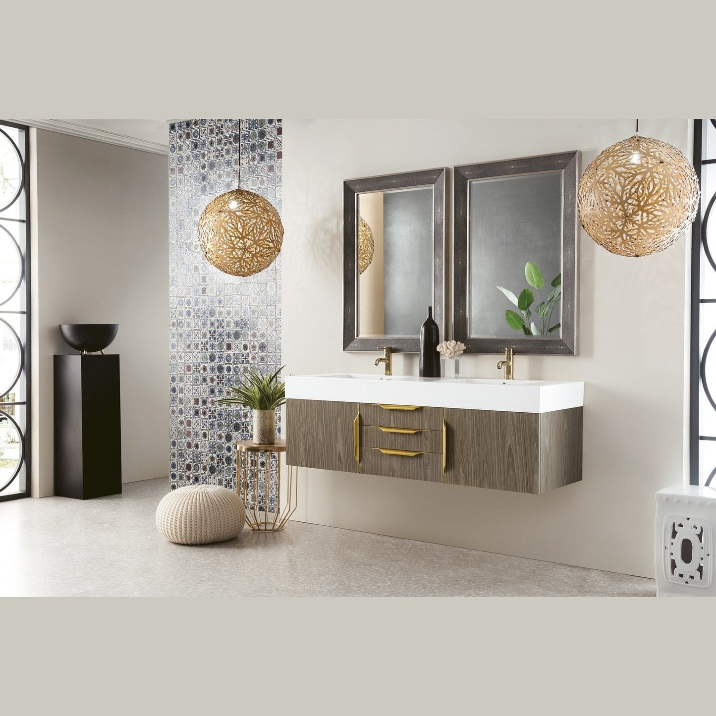 James Martin Vanities Mercer Island 59" Double Vanity - 389-V59D-AGR-G-DGG