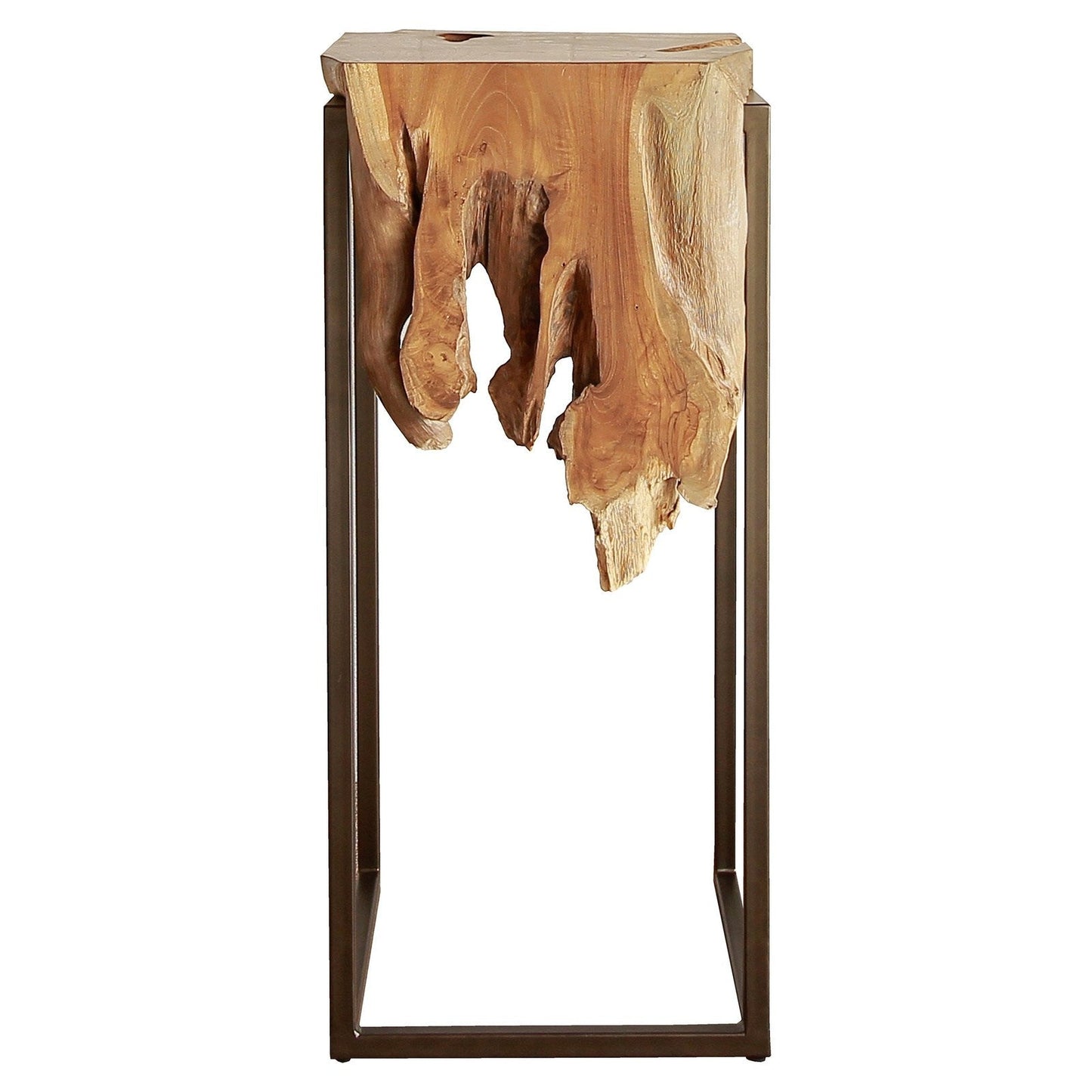 New Pacific Direct Jansen Reclaimed Teak Root High Side/ End Table, Natural  - 9600028