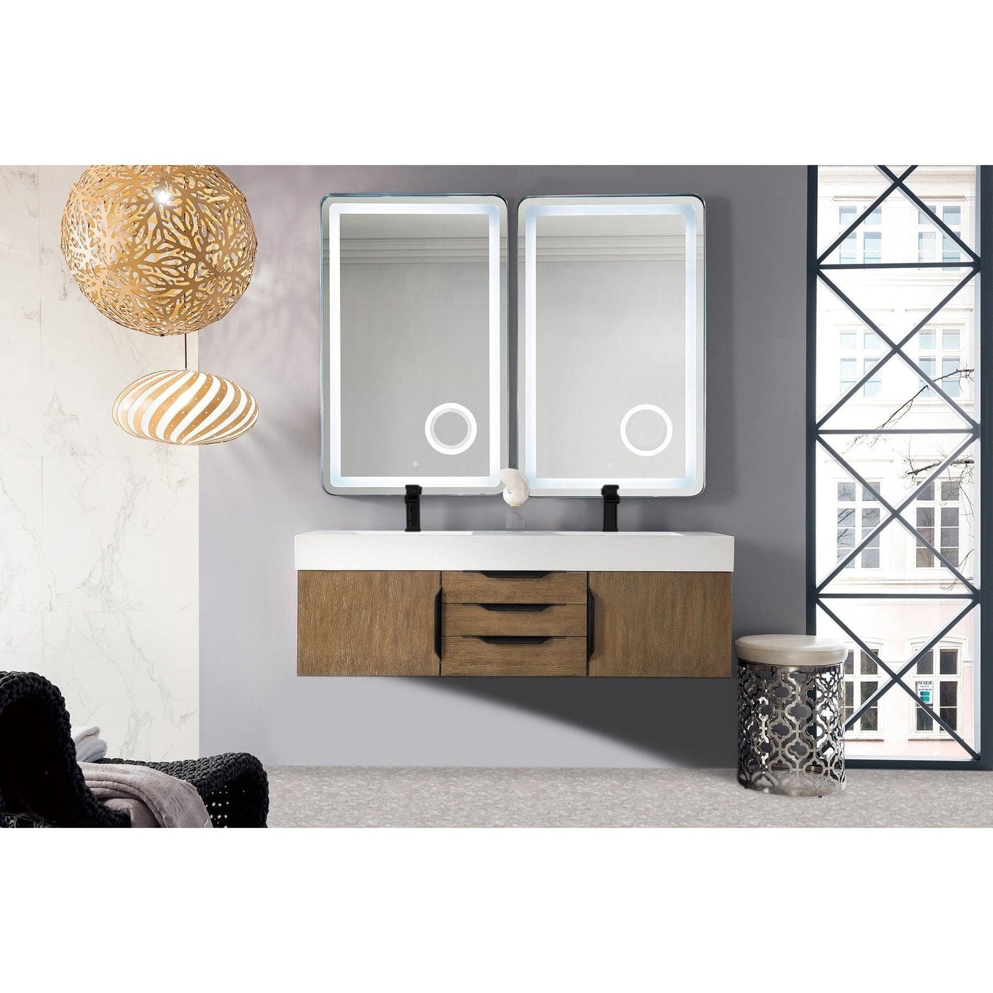 James Martin Vanities Mercer Island 59" Double Vanity - 389-V59D-AGR-G-DGG