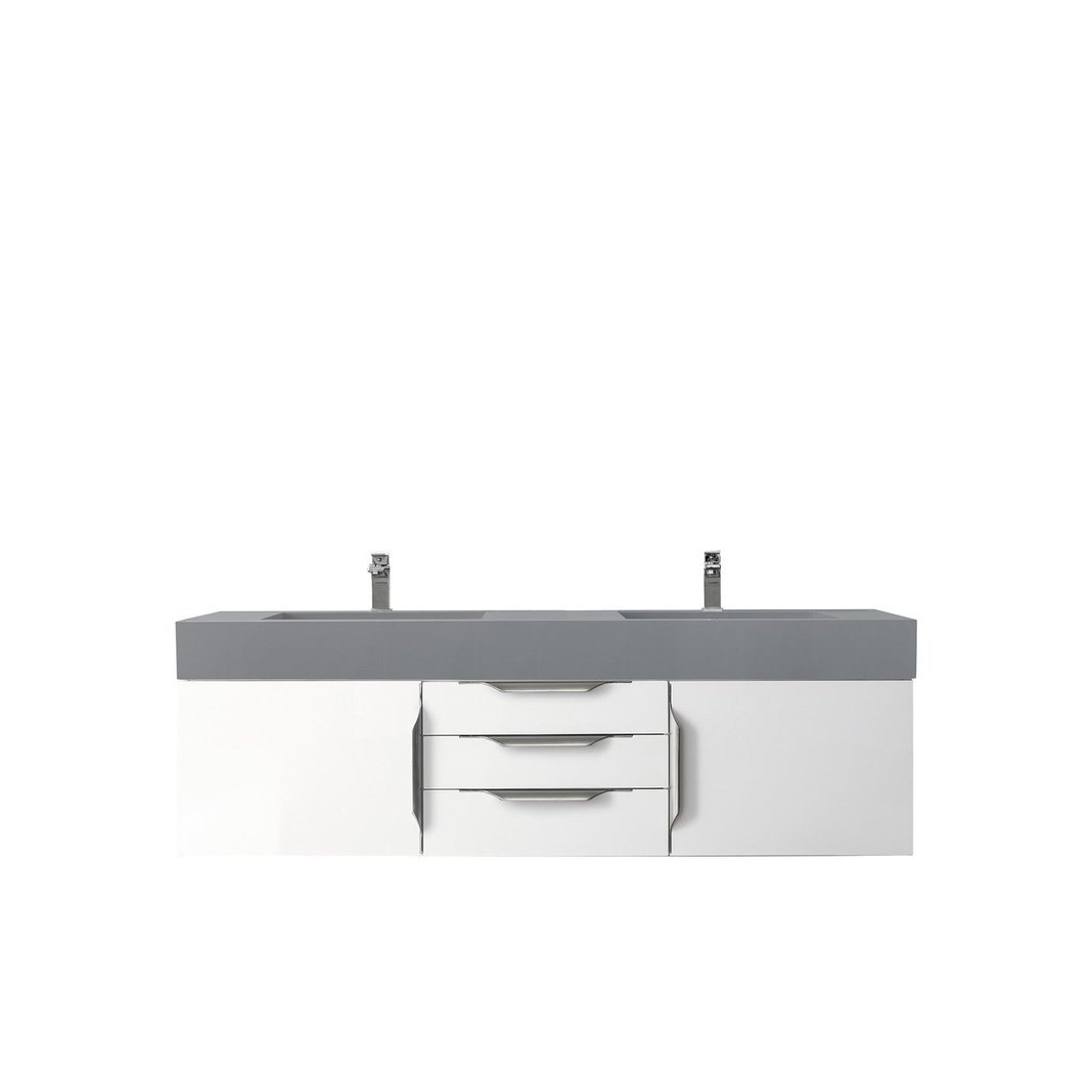 James Martin Vanities Mercer Island 59" Double Vanity - 389-V59D-AGR-G-DGG