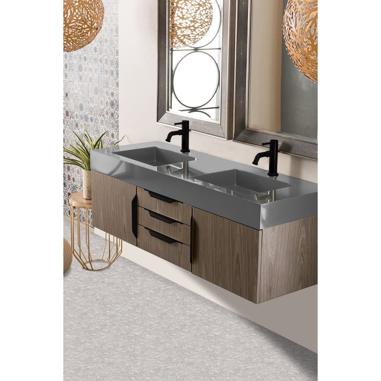 James Martin Vanities Mercer Island 59" Double Vanity - 389-V59D-AGR-G-DGG